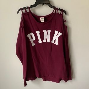 PINK Could Shoulder Raw ahem Sweatshirt